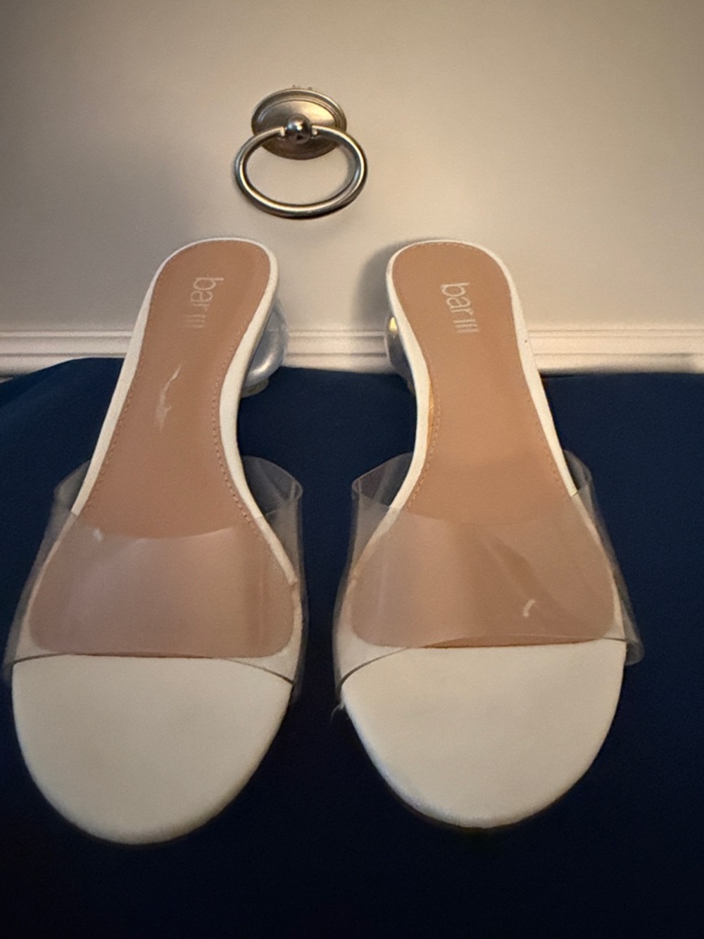 Bar III Clear and White Bubble Heel Slide Sandal - Picture 3 of 9
